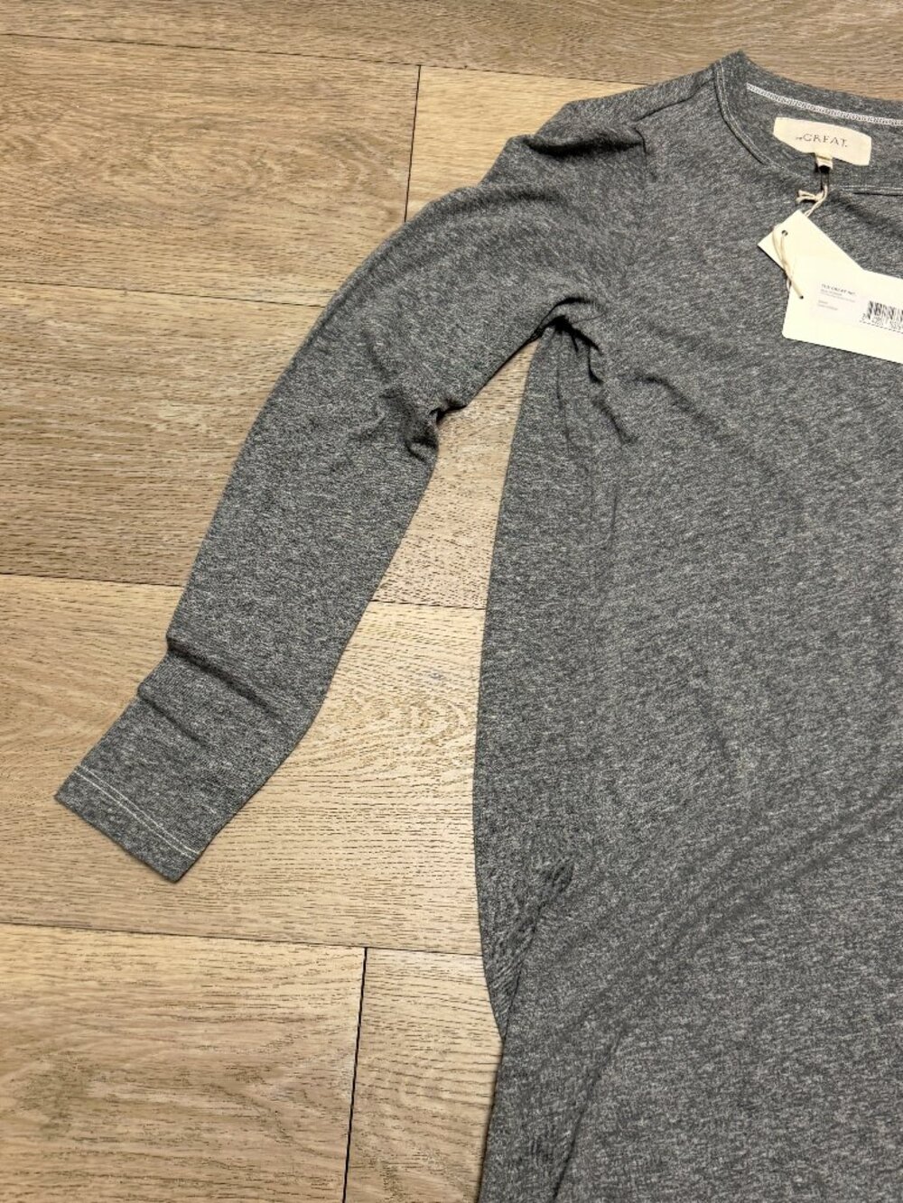 The Great Dress Long SLeeve Knotted Tee Size 0 Heather Gray NWT USA Made - Picture 6 of 16